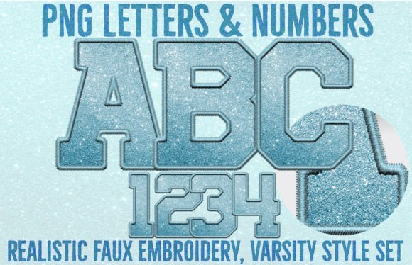 Reviewing Blue Faux Glitter Embroidery Letters