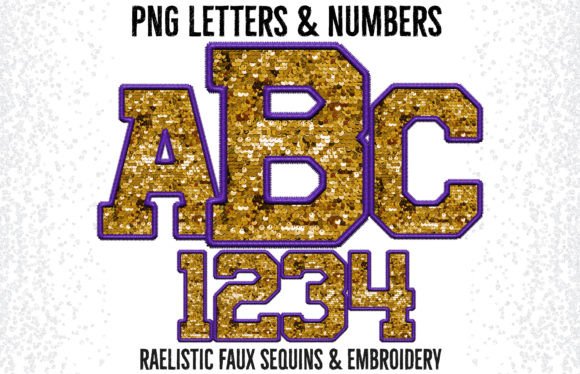 Reviewing Gold Purple Faux Embroidery Alphabet